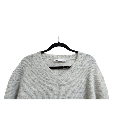 Zara Grey Maxi Sweater Dress Size L - Picture 3 of 9